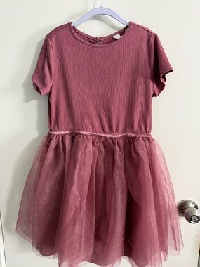 H&M Mauve Short Sleeve Tulle Dress for Girls